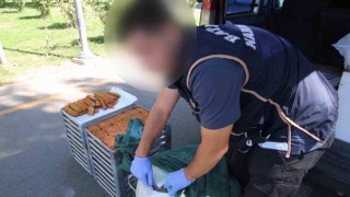 Batmanda kadayıf tepsileri arasında esrar sevkiyatı