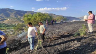 Batmanda mahallede çıkan yangını vatandaşlar kovalarla söndürdü