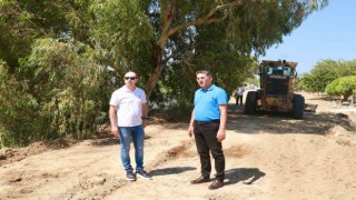 Burhaniyede yürüyüş ve bisiklet yolu çalışmaları başladı