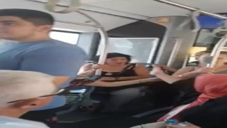 Bursada otobüsteki yer tartışması kamerada