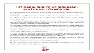 CHP'den Suriyeli politikasına karşı 10 maddelik bildiri