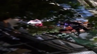 Esenyurtta polis gelince camdan sarkan alkollü kadın 5inci kattan düştü