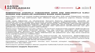 Göç İdaresi Başkanlığı: Özbekistan uyruklu N.R. sınır dışı edildi
