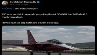 HÜRJET 30 bin feet irtifada 0.9 mach hıza ulaştı