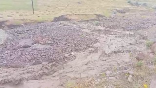 Iğdırın yüksek kesimlerinde sağanak yağış ve dolu sele neden oldu