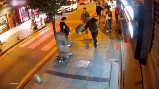 Kağıthanede köpeklere saldıran “Gri Aslan” lakaplı kedi kamerada: Esnafı canından bezdirdi