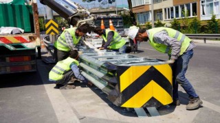 Kaza riskinin yüksek olduğu 3 bölgeye çarpışma yastıkları monte edildi