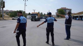 Keçiörende hafriyat kamyonlarına yönelik denetim