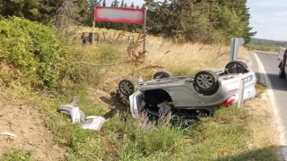 Keşanda takla atan otomobilde 3 kişi yaralandı