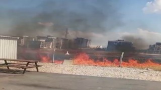 Konteyner kent yanında çıkan yangın korkuttu
