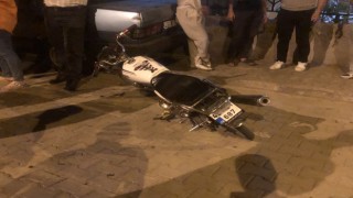 Kontrolden çıkan motosikletin sürücüsü kayarak düştü: 1 yaralı