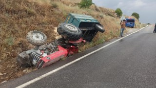 Konyada traktör devrildi: 1 yaralı