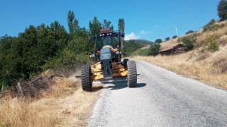 Kütahyada orman yangınlarına karşı yol kenarları temizleniyor