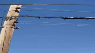 Mardinde sıcaklardan elektrik telleri eridi