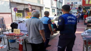 Mersinde kaldırım işgali denetimi