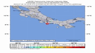 Panama-Kosta Rika sınırında 5.7 büyüklüğünde deprem