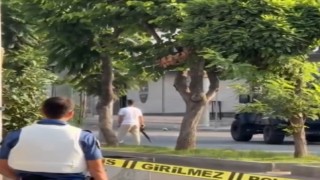 Polis merkezi önündeki pompalı şahsın vurulma anı kamerada