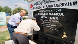 Şehidin anısına yaptırılan ve tahrip edilen hayrat çeşmesi Demirçalının talimatıyla yenilendi