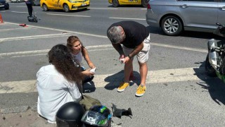 Şişlide epilepsi krizi nedeniyle motosikletin üstünde düştü: Otobüsün altında kalmaktan son anda kurtuldu