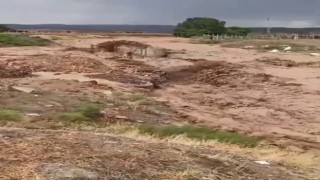 Sungurluda selin geliş anı böyle görüntülendi