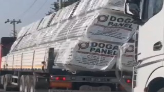Trafikte tehlikeli yük taşıyan tıra ceza