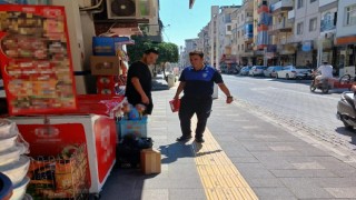 Turgutluda zabıta ekiplerinden kaldırım ve yol işgali denetimi