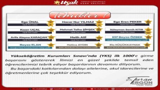 Vali Ergün, Uşaklı YKS şampiyonlarını kutladı