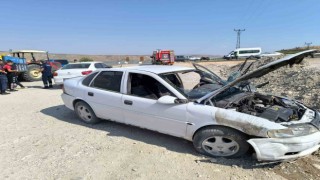 Adıyamanda otomobil şarampole yuvarlandı: 1 yaralı