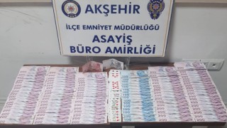 Akşehirde kumar oynayanlara baskın