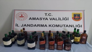 Amasyada 26 şişe gümrük kaçağı alkol ele geçirildi