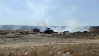 Babaeskide çöplük alanda yangın