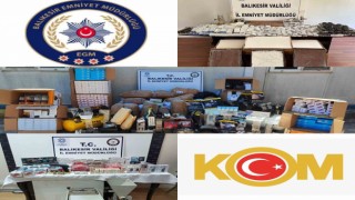 Balıkesirde kaçak tütün ve kaçak sigara operasyonu: 8 gözaltı
