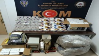 Bingölde kıyılmış tütün ve bandrolsüz makaronlar ele geçirildi