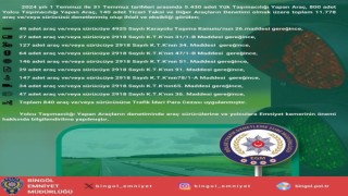 Bingölde Temmuz ayı içinde 840 araca para cezası verildi