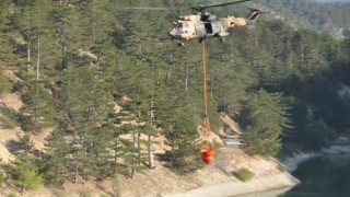 Boludaki yangına havadan 775 ton su atıldı