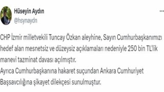 Cumhurbaşkanı Erdoğandan CHP İzmir Milletvekili Tuncay Özkana tazminat davası