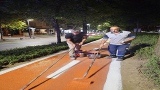 Cumhuriyet Bulvarında bisiklet yolu yenilendi