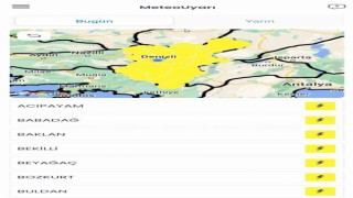 Denizliye kuvvetli yağış uyarısı