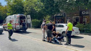 Elektrikli bisikletin çarptığı kadın yaralandı