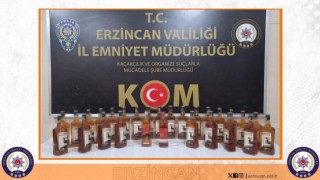 Erzincanda 28 şişe kaçak içki ele geçirildi
