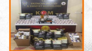 Erzincanda sigara imalathanesi olarak kullanılan ikamete operasyon düzenlendi
