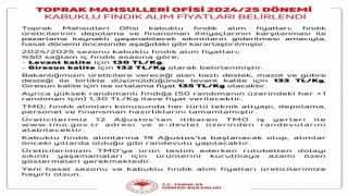 Fındık alım fiyatı belirlendi