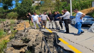 Heyelan meydana gelen yerlerde inceleme yapıldı