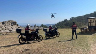 Jandarma ekipleri helikopterli bisiklet faaliyetinde güvenlik önemli aldı