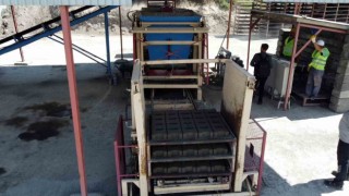 Kars Belediyesinin Kilit Parke Taş Tesisi üretime başladı