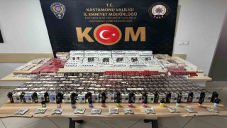 Kastamonuda binlerce makaron ele geçirildi