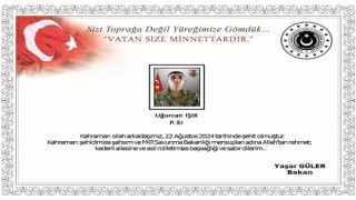 KKTCde meydana gelen trafik kazasında Piyade Er Uğurcan Işık şehit oldu