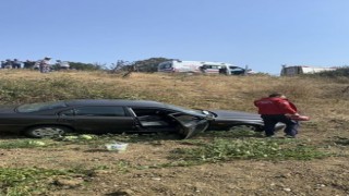 Kontrolden çıkan otomobil tarlaya uçtu: 1 yaralı