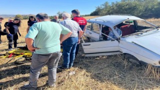 Kontrolden çıkan otomobil tarlaya uçtu: 2 yaralı