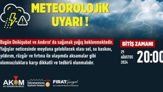 Onikişubat ve Andırın’da Sağanak Yağış Bekleniyor